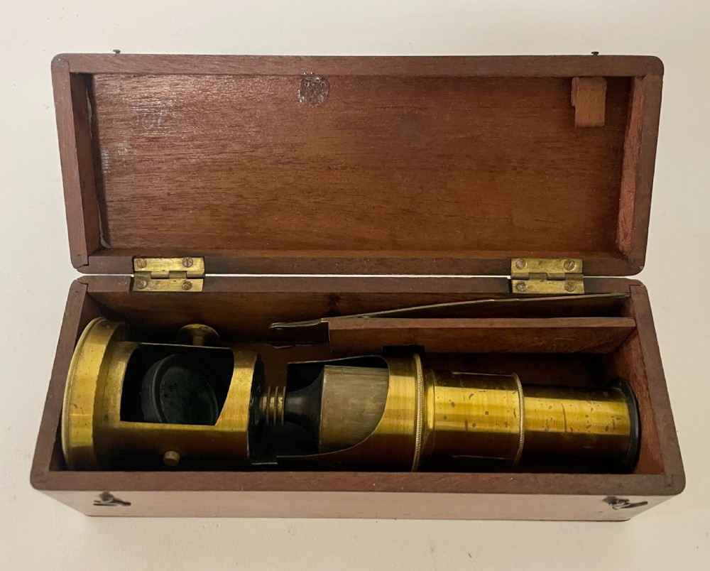 Antique Brass Field Microscope View XI