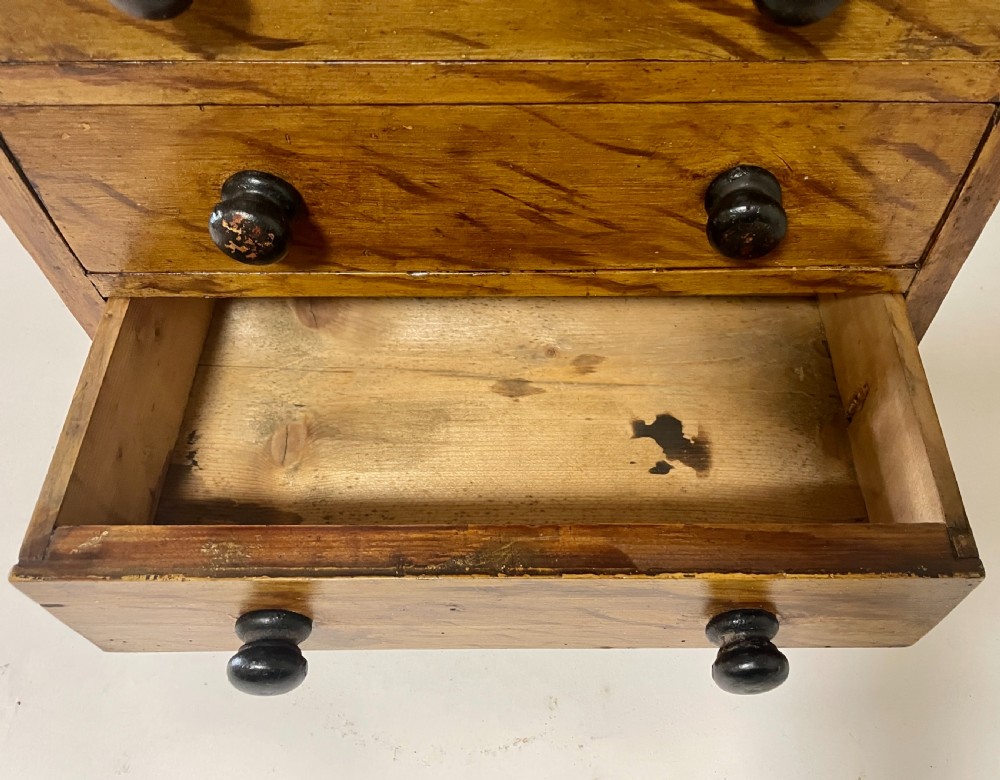 Antique Miniature Chest of Drawers in Original Painted Finish View IV