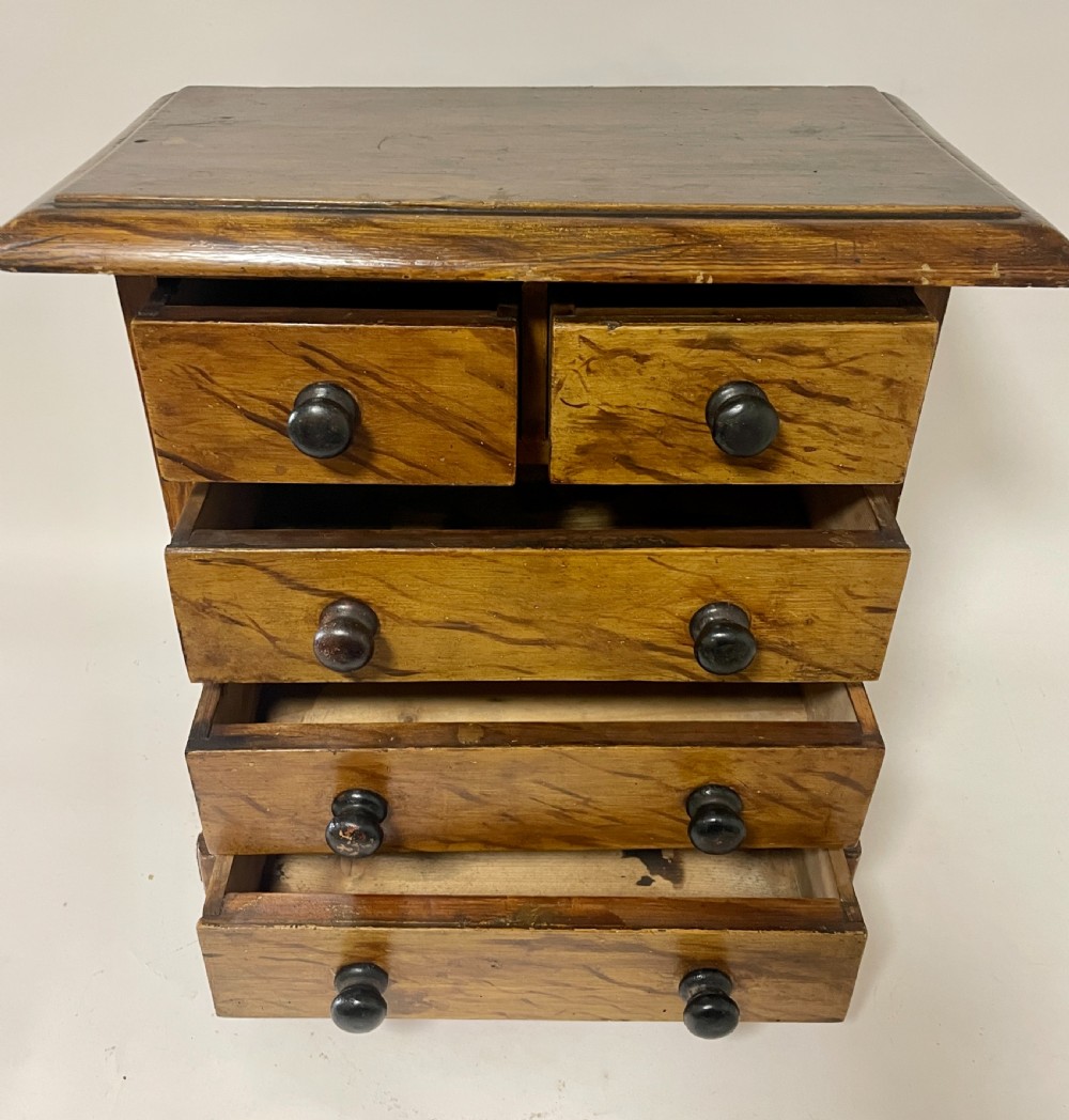 Antique Miniature Chest of Drawers in Original Painted Finish View VI