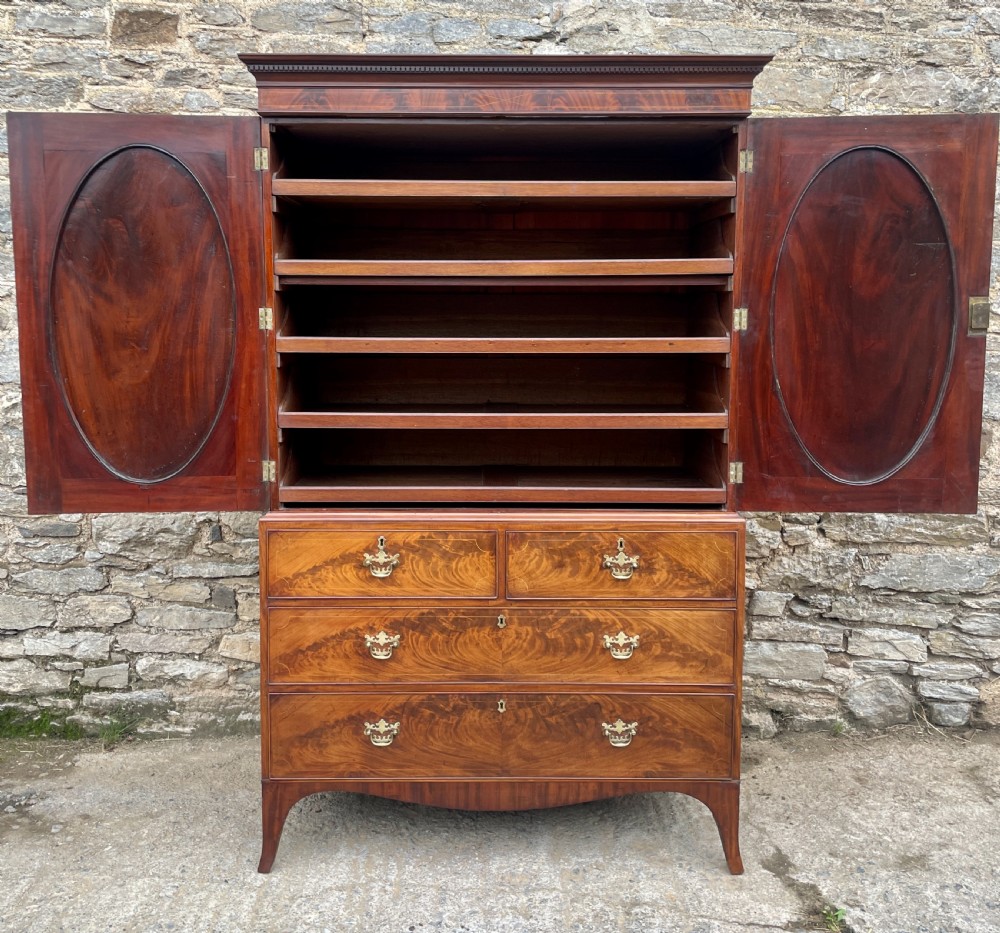 Georgian Mahogany Linen Press View XX