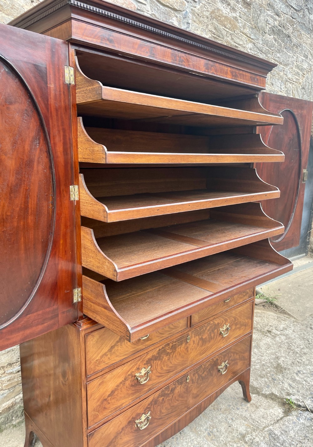 Georgian Mahogany Linen Press View XXIII
