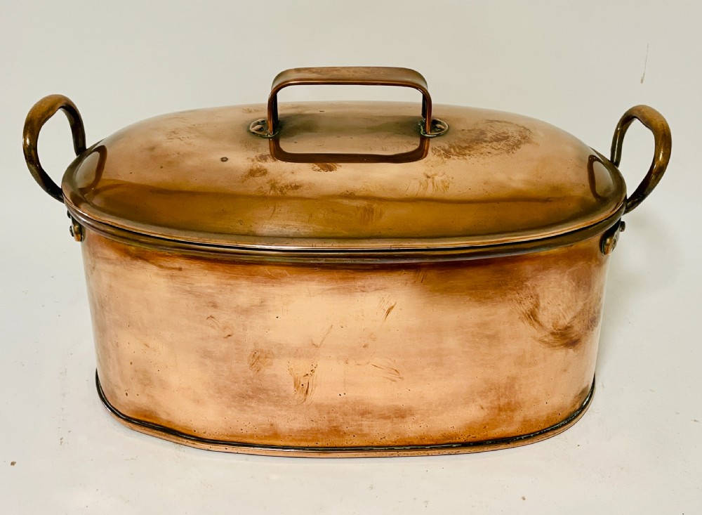 Antique Copper Fish Kettle View X