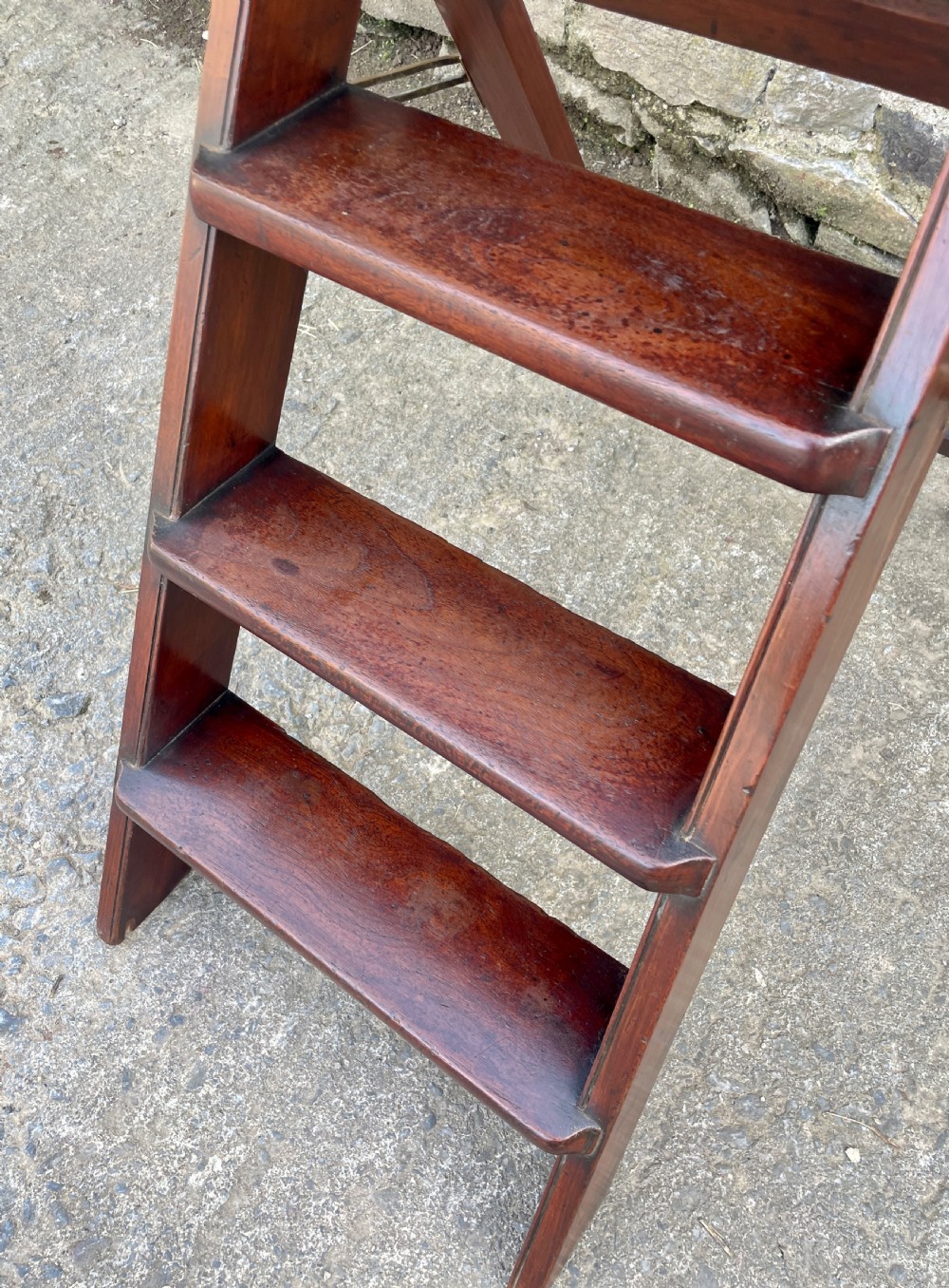 Victorian Mahogany Folding Library Steps View V