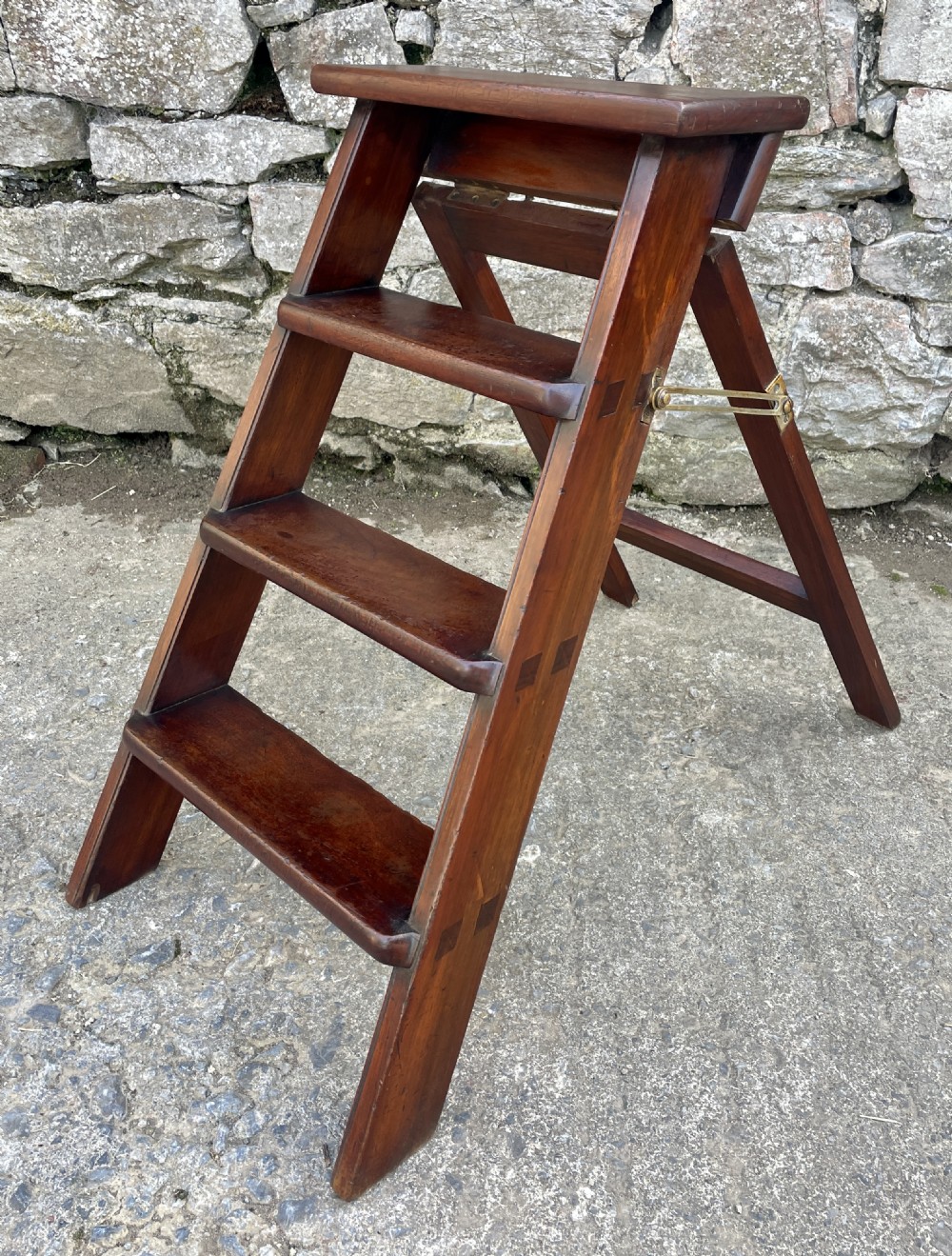 Victorian Mahogany Folding Library Steps View VII