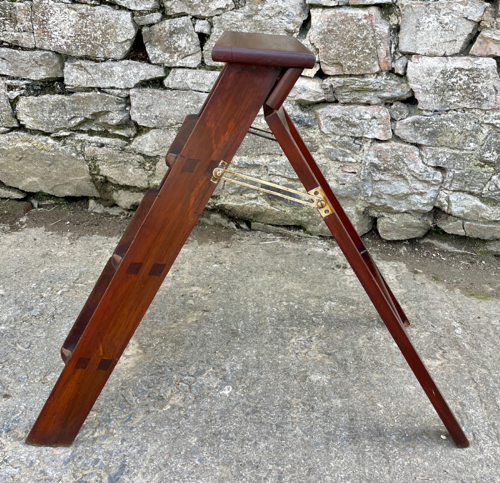 Victorian Mahogany Folding Library Steps View IX