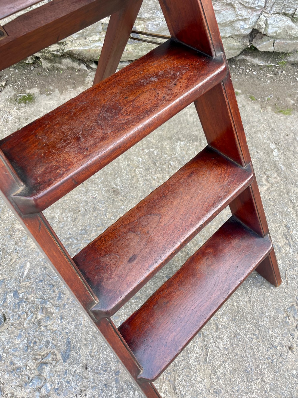 Victorian Mahogany Folding Library Steps View XX