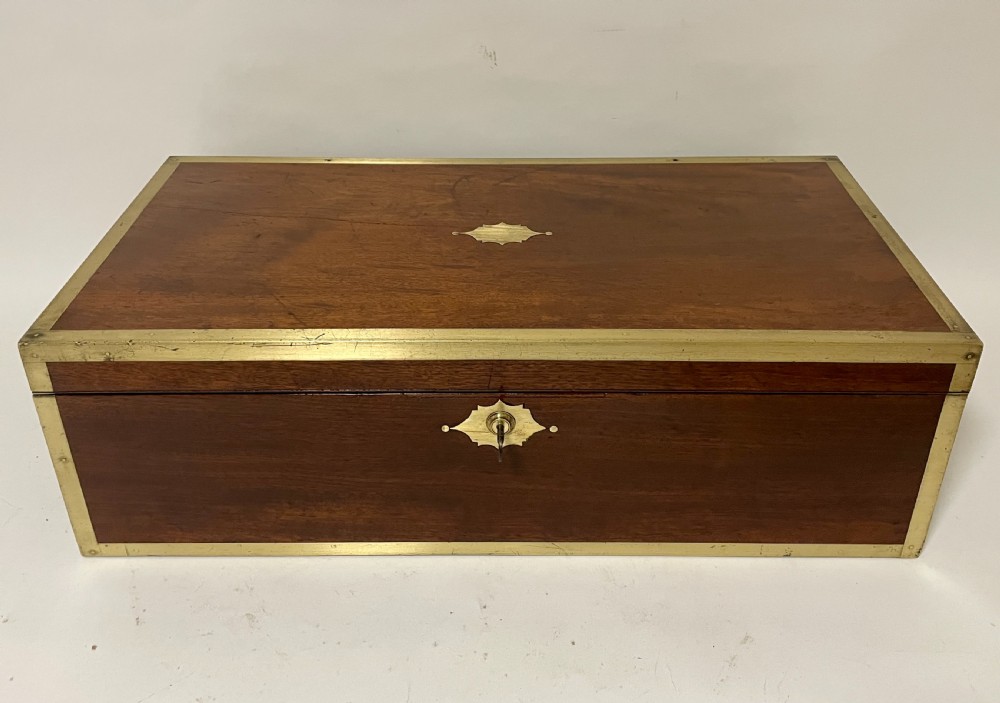 Georgian Mahogany Military Writing Slope View XI