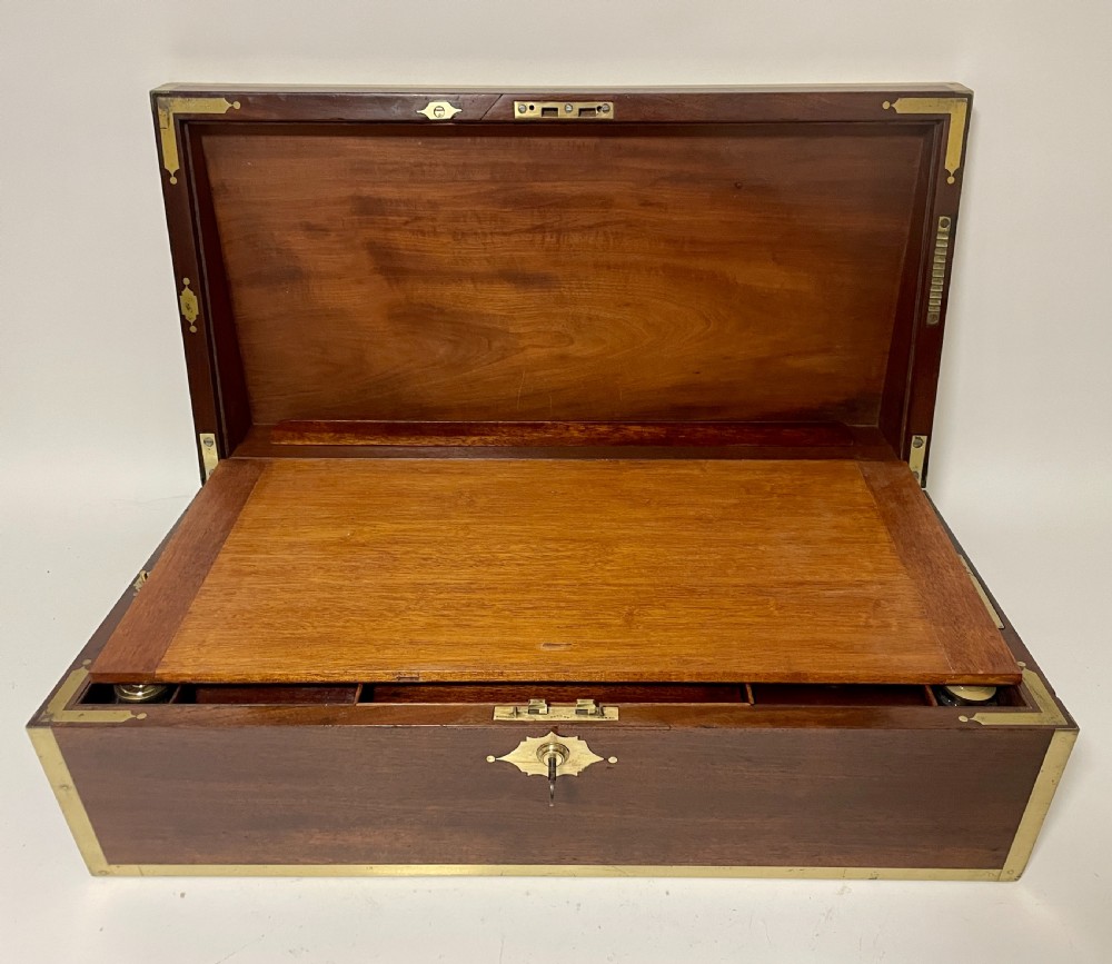 Georgian Mahogany Military Writing Slope View VI