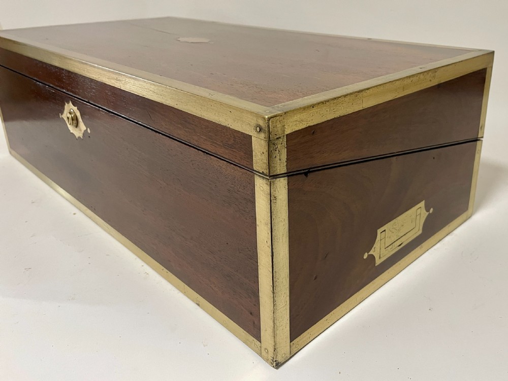 Georgian Mahogany Military Writing Slope View IX