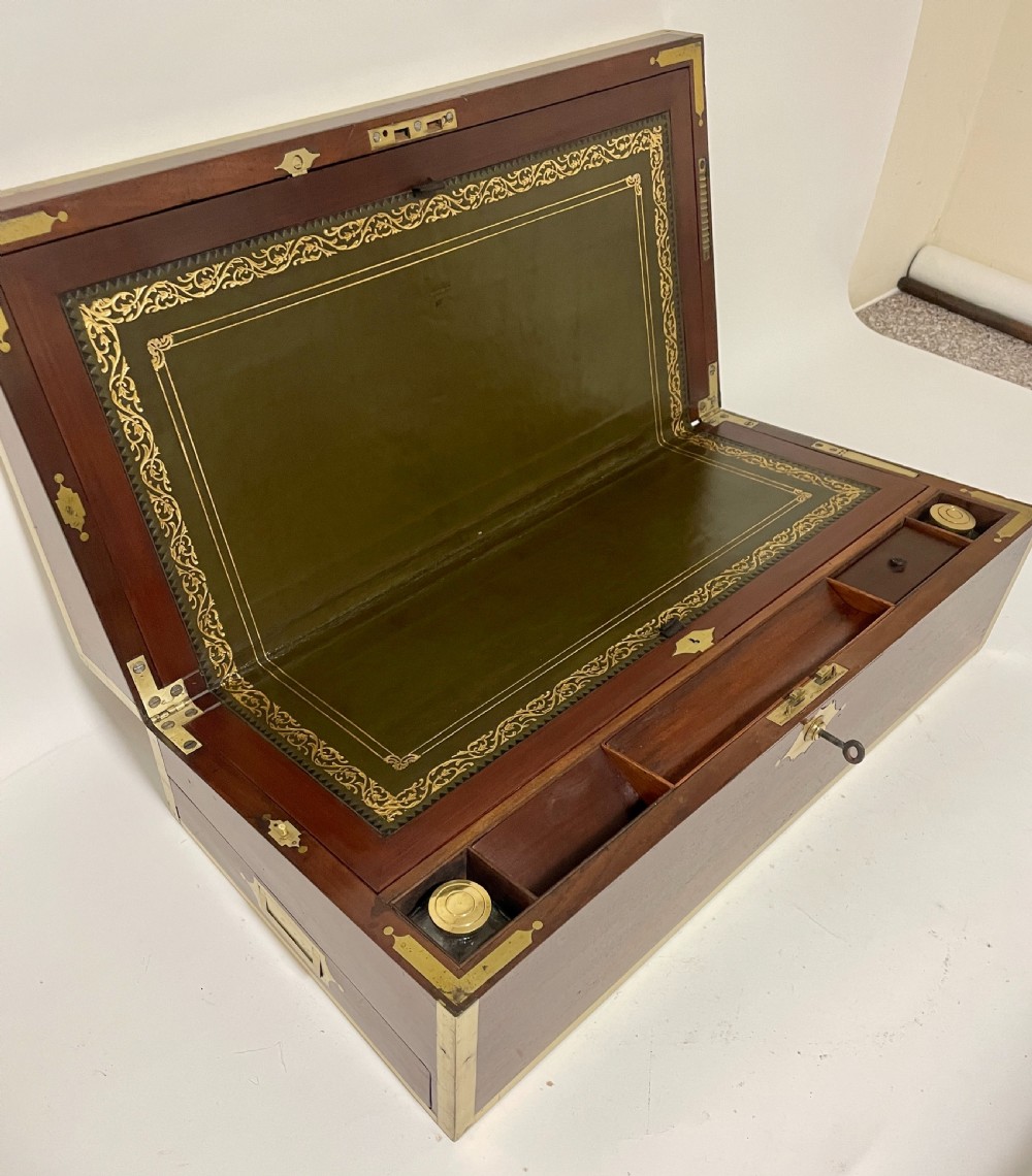 Georgian Mahogany Military Writing Slope View XII