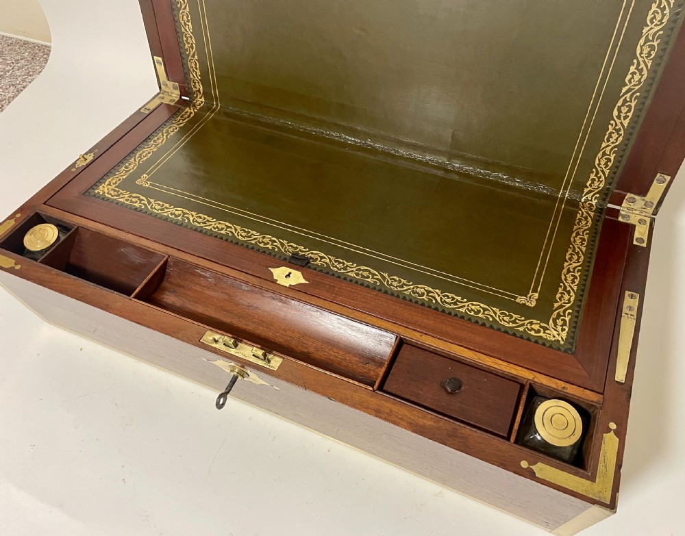 Georgian Mahogany Military Writing Slope View XIV