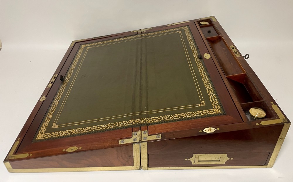 Georgian Mahogany Military Writing Slope View XV