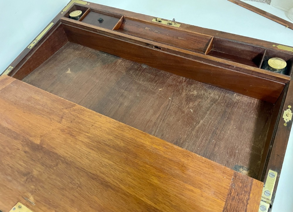 Georgian Mahogany Military Writing Slope View XVII