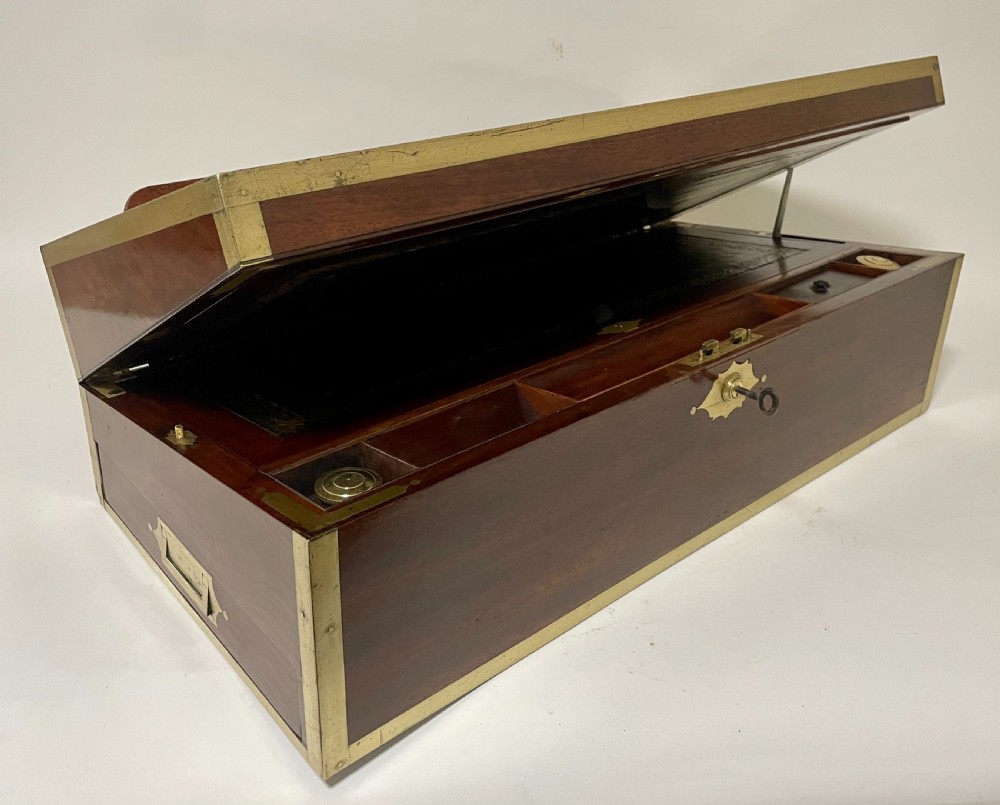Georgian Mahogany Military Writing Slope View XX