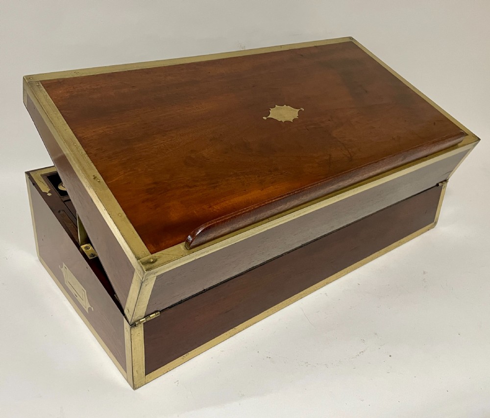 Georgian Mahogany Military Writing Slope View XXII