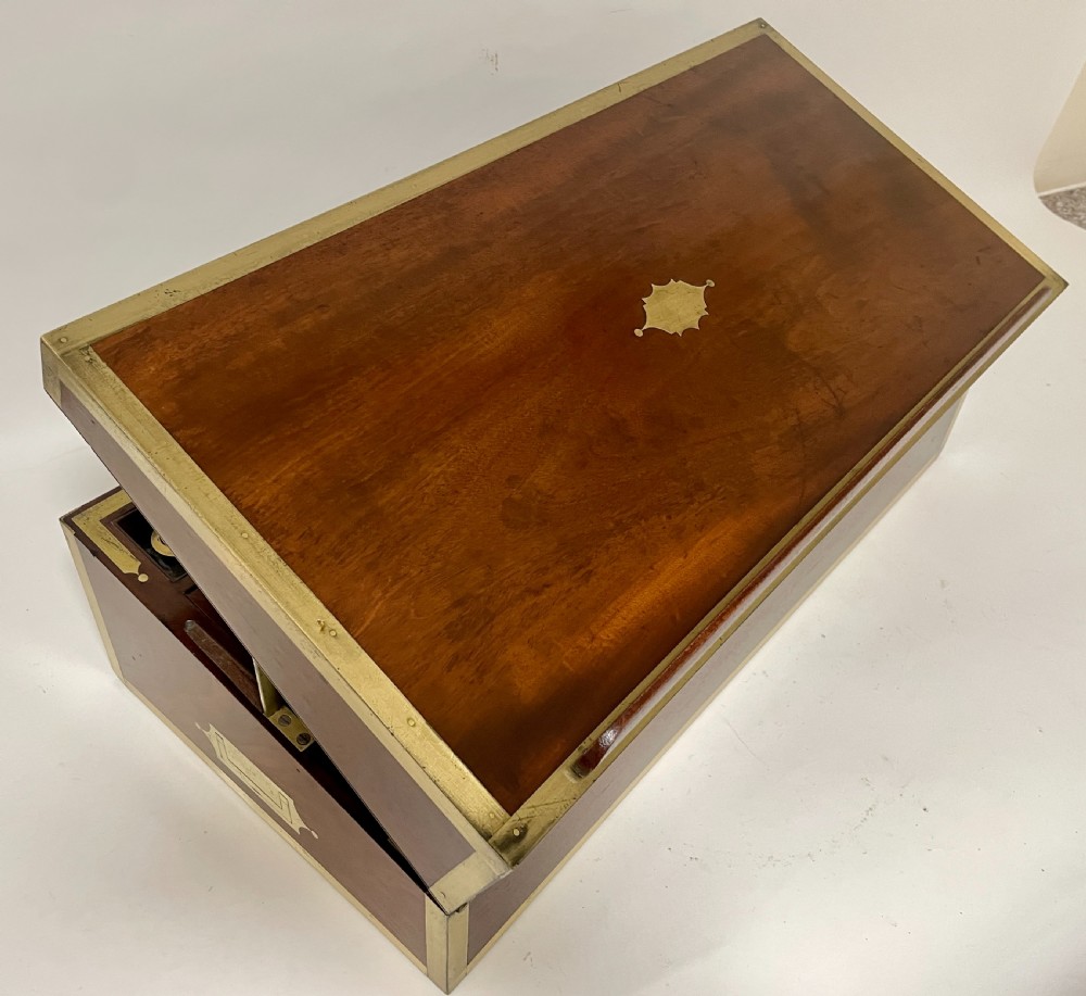 Georgian Mahogany Military Writing Slope View XXIII