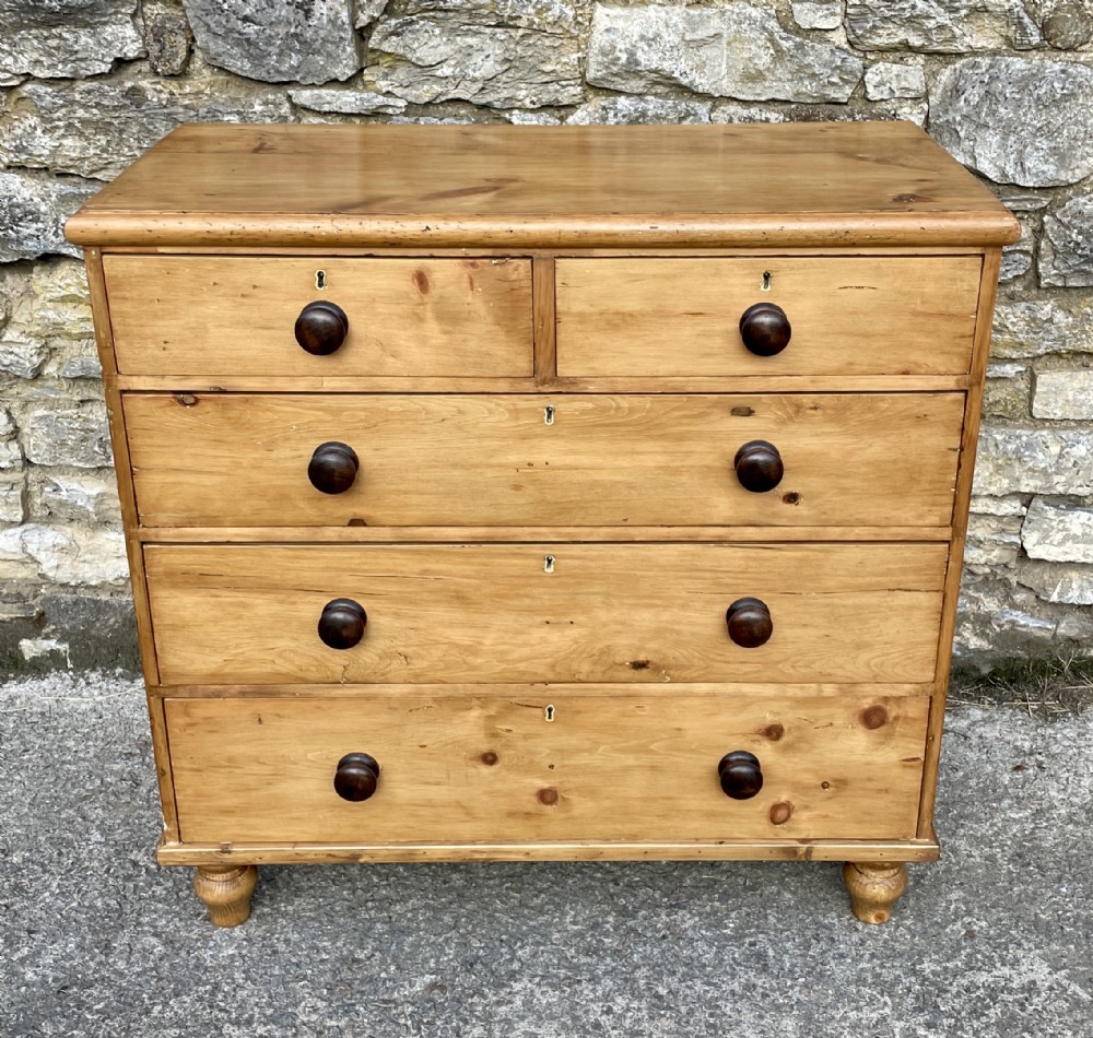 Antique Stripped Pine Chest of Drawers