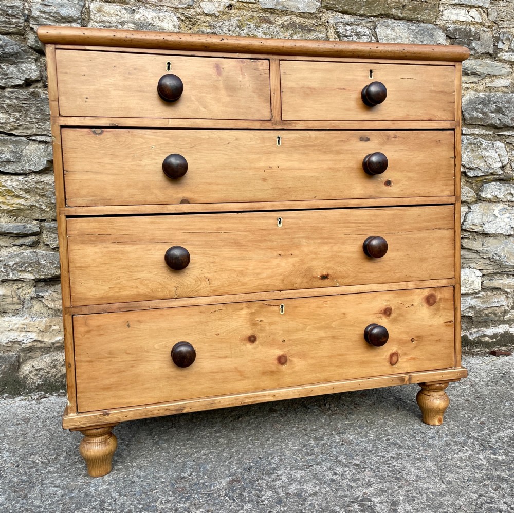 Antique Stripped Pine Chest of Drawers View IX
