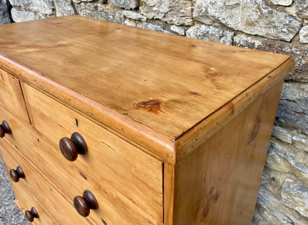 Antique Stripped Pine Chest of Drawers View XI