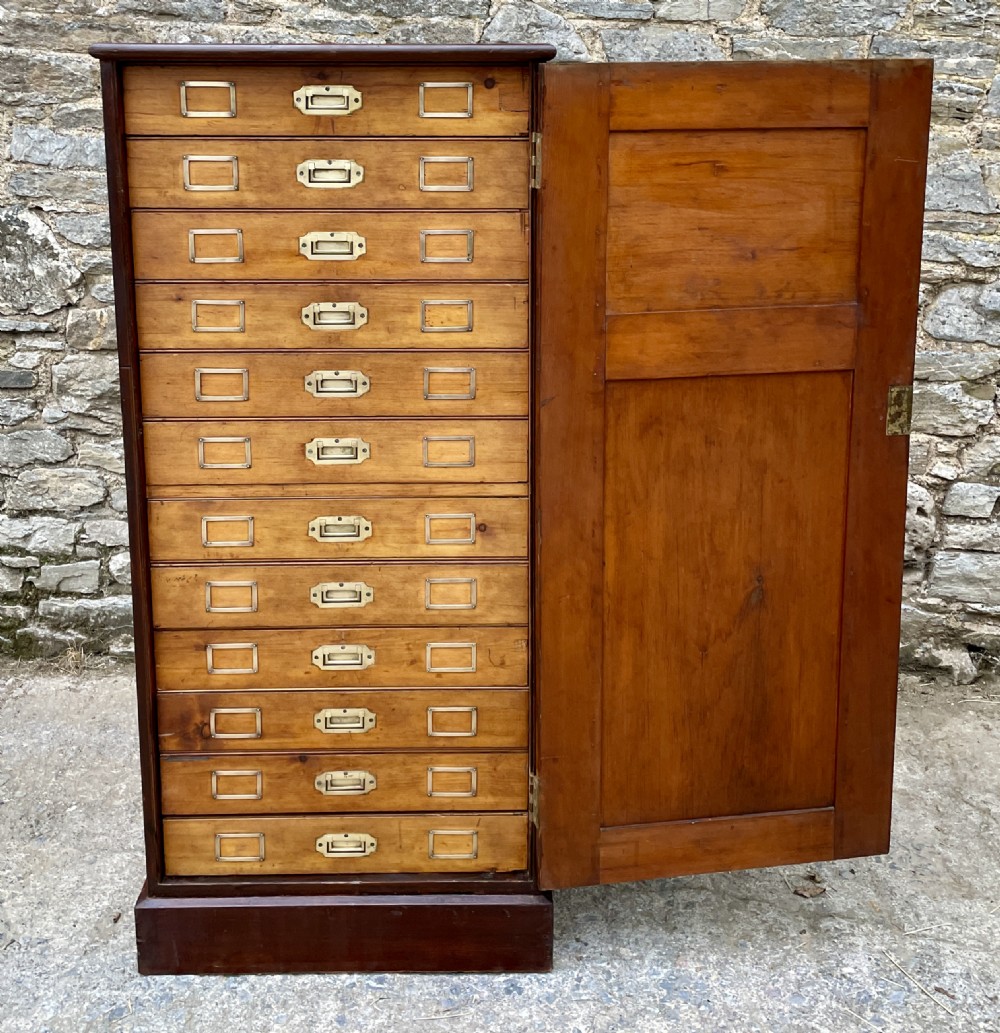 Victorian 12 Drawer Museum Specimen Cabinet