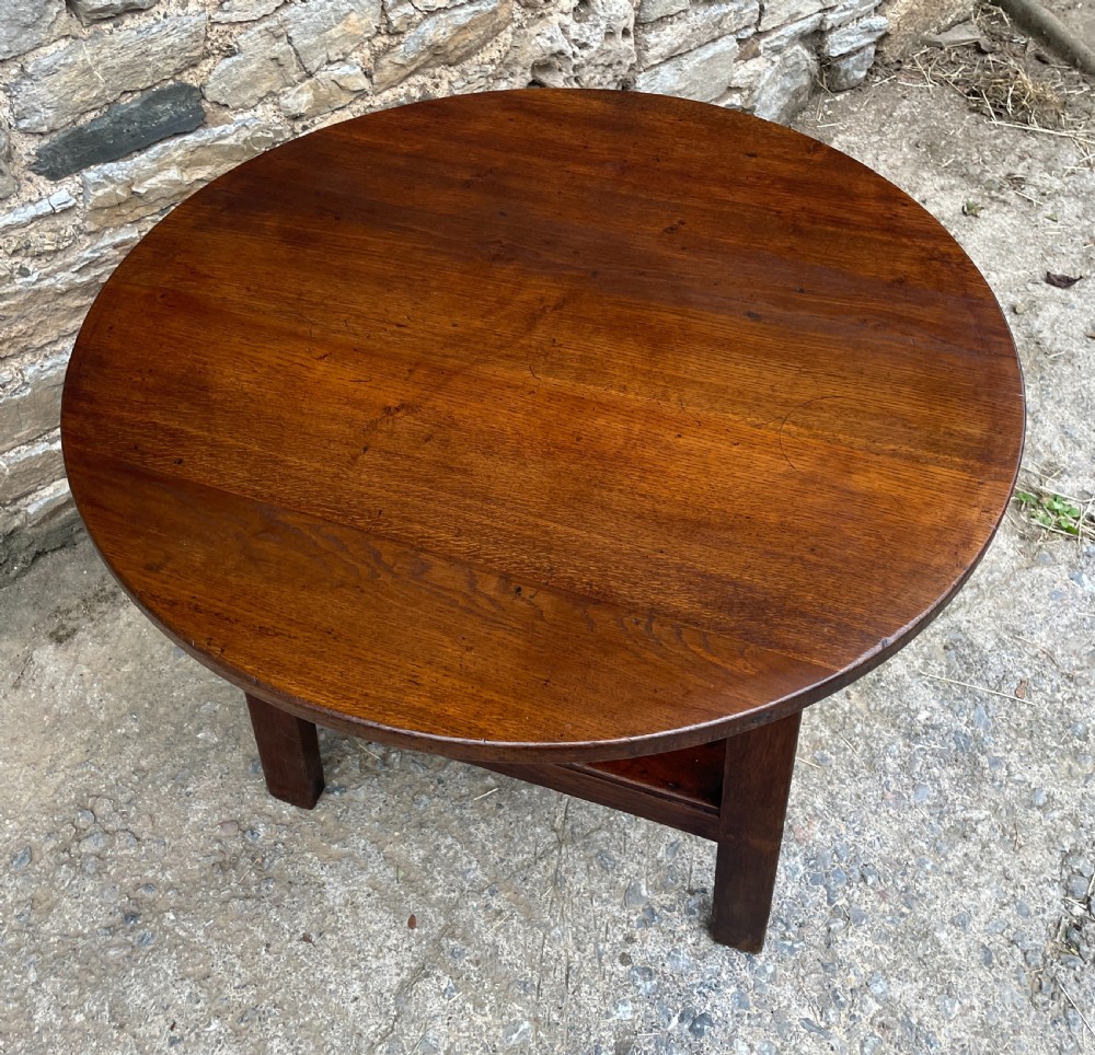 Antique Oak Cricket Table View V
