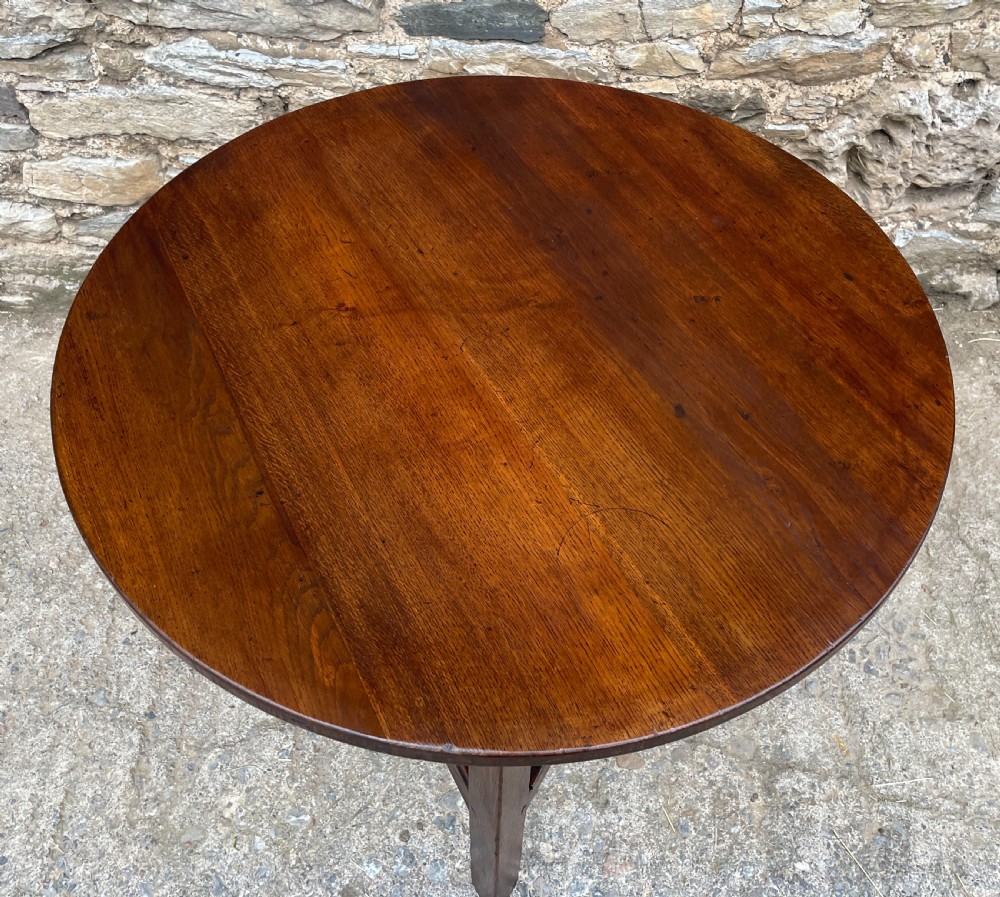 Antique Oak Cricket Table View VI
