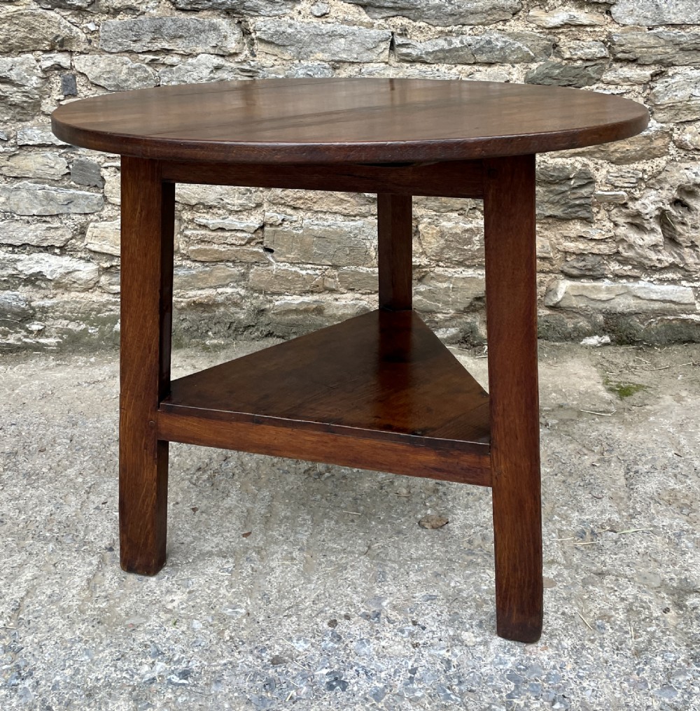 Antique Oak Cricket Table View IX