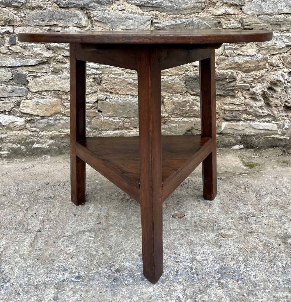 Antique Oak Cricket Table View XI