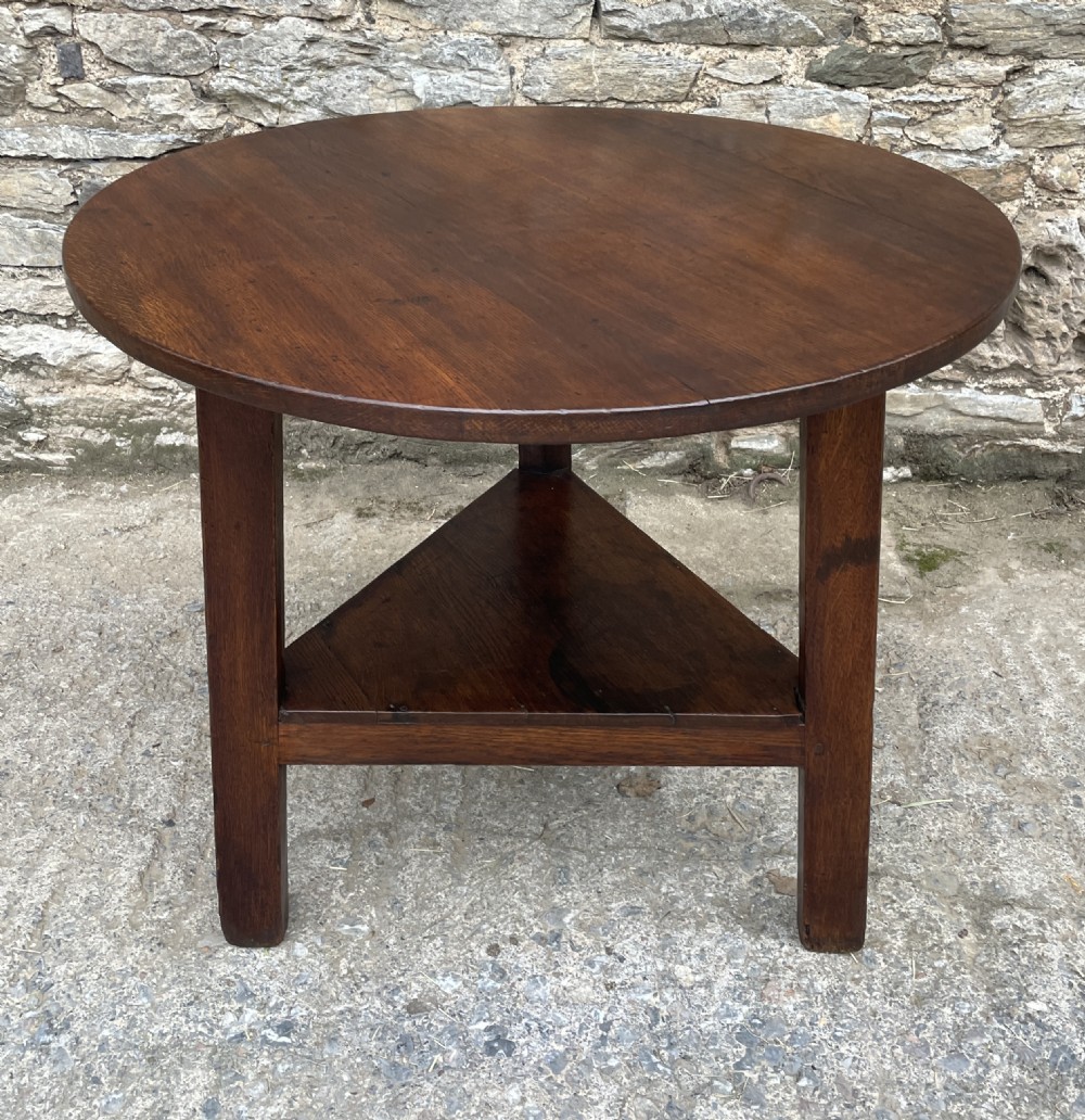 Antique Oak Cricket Table View XIV