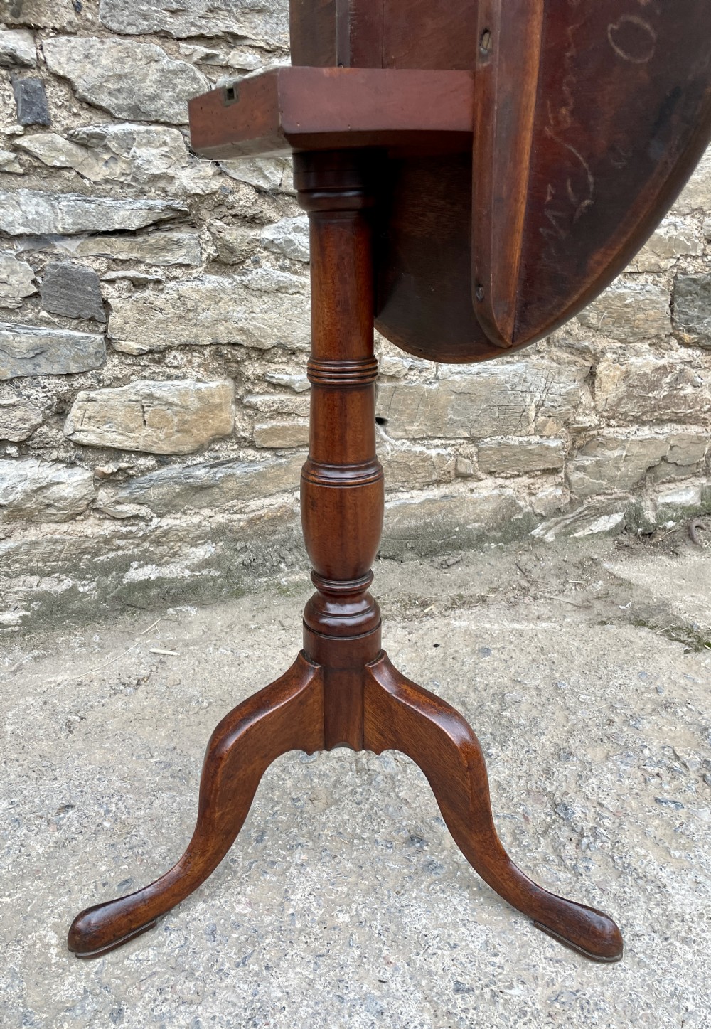 Georgian Mahogany Tilt Top Wine Table View XII