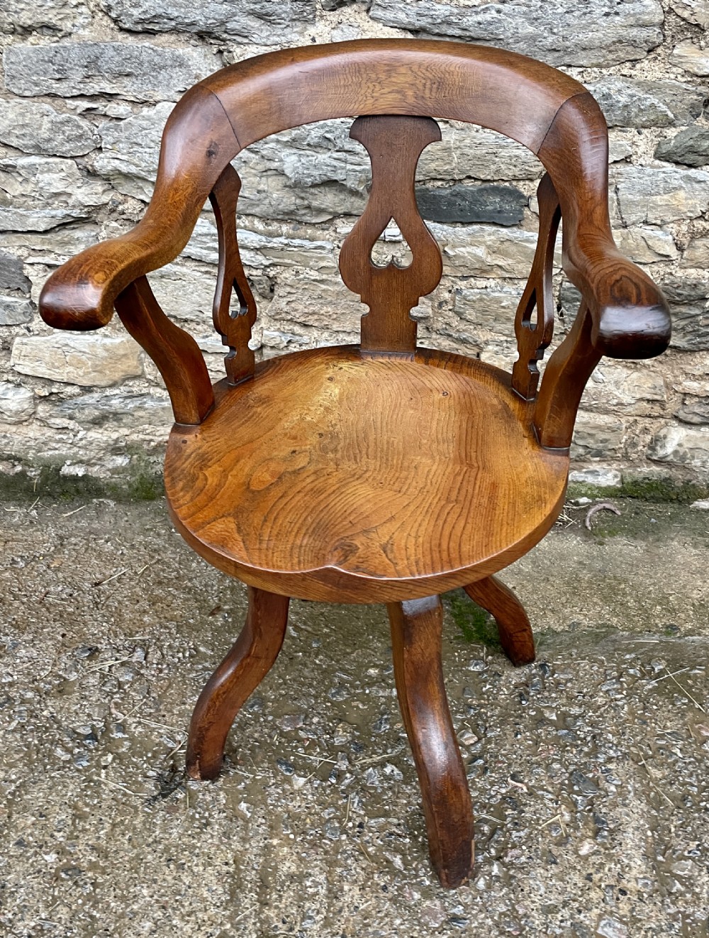 Antique Oak Swivel Desk Chair