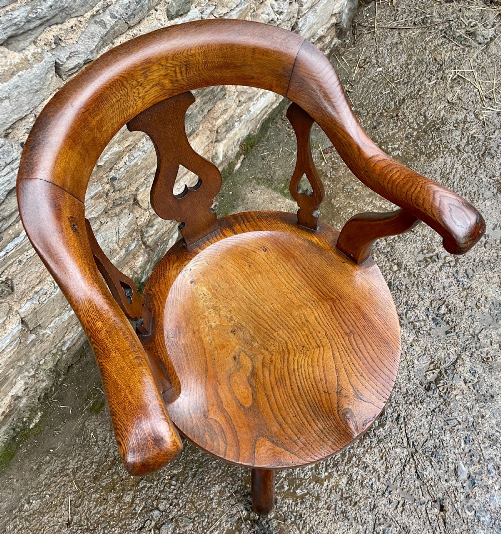 Antique Oak Swivel Desk Chair View XIII