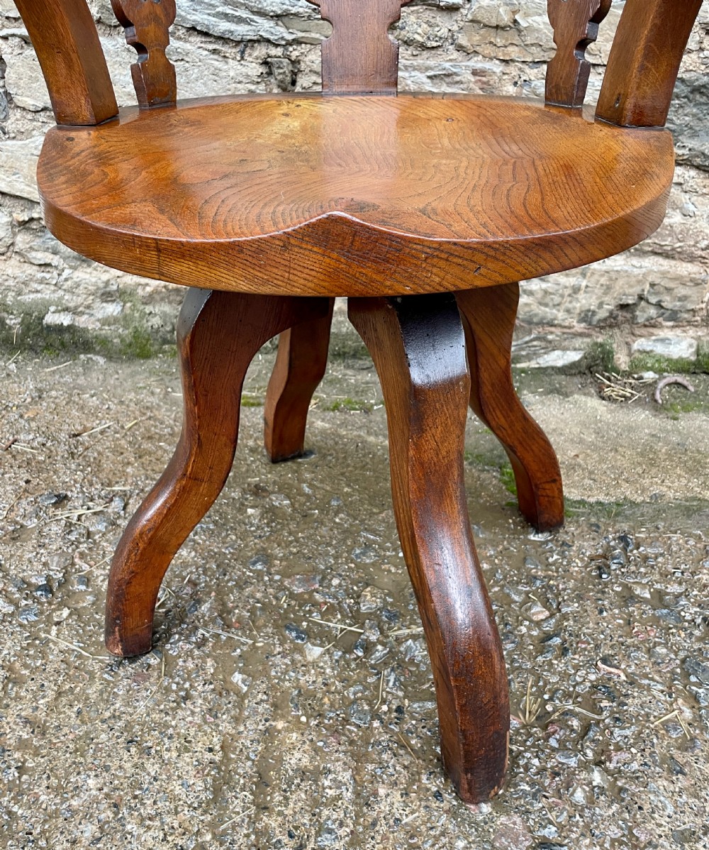 Antique Oak Swivel Desk Chair View XIV