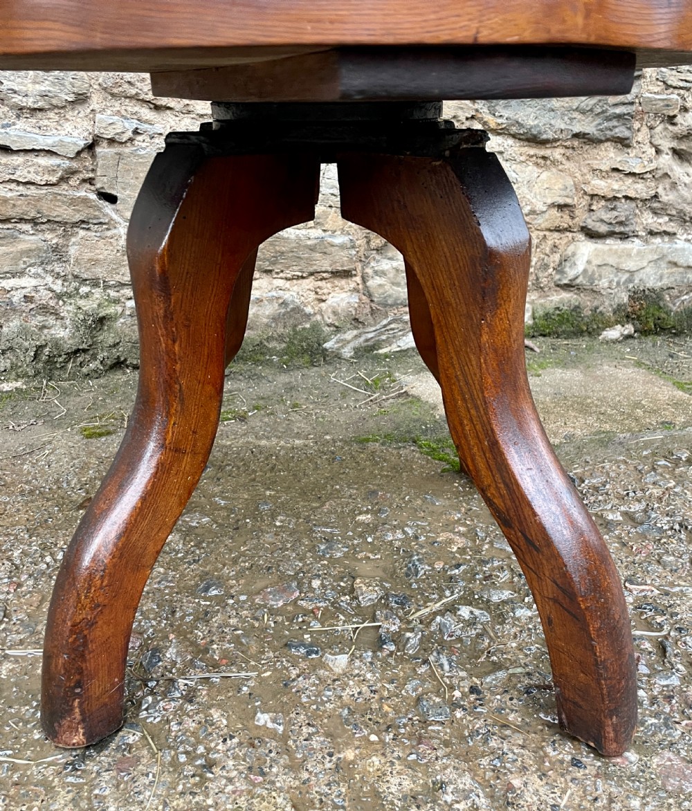 Antique Oak Swivel Desk Chair View XVI