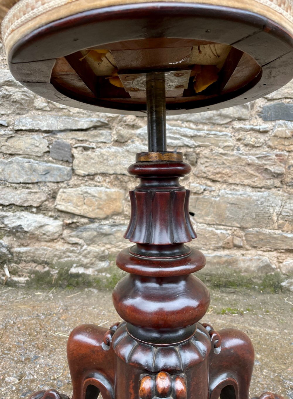 Victorian Mahogany Revolving Piano Stool View VII