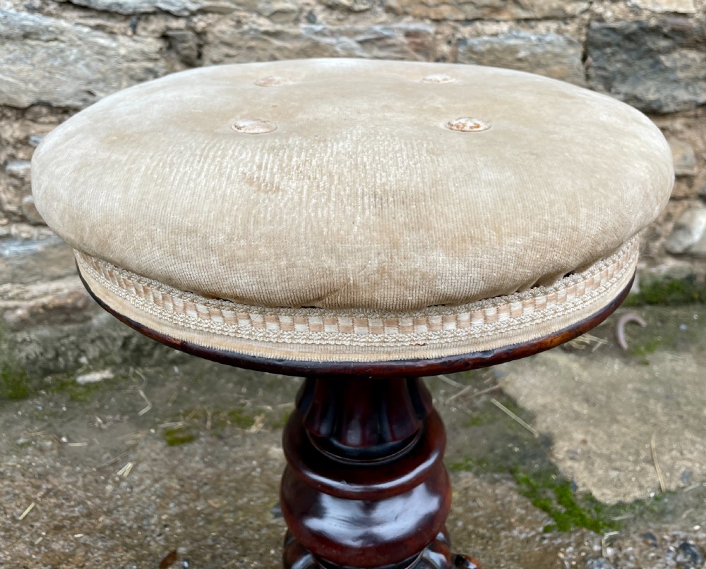 Victorian Mahogany Revolving Piano Stool View XI