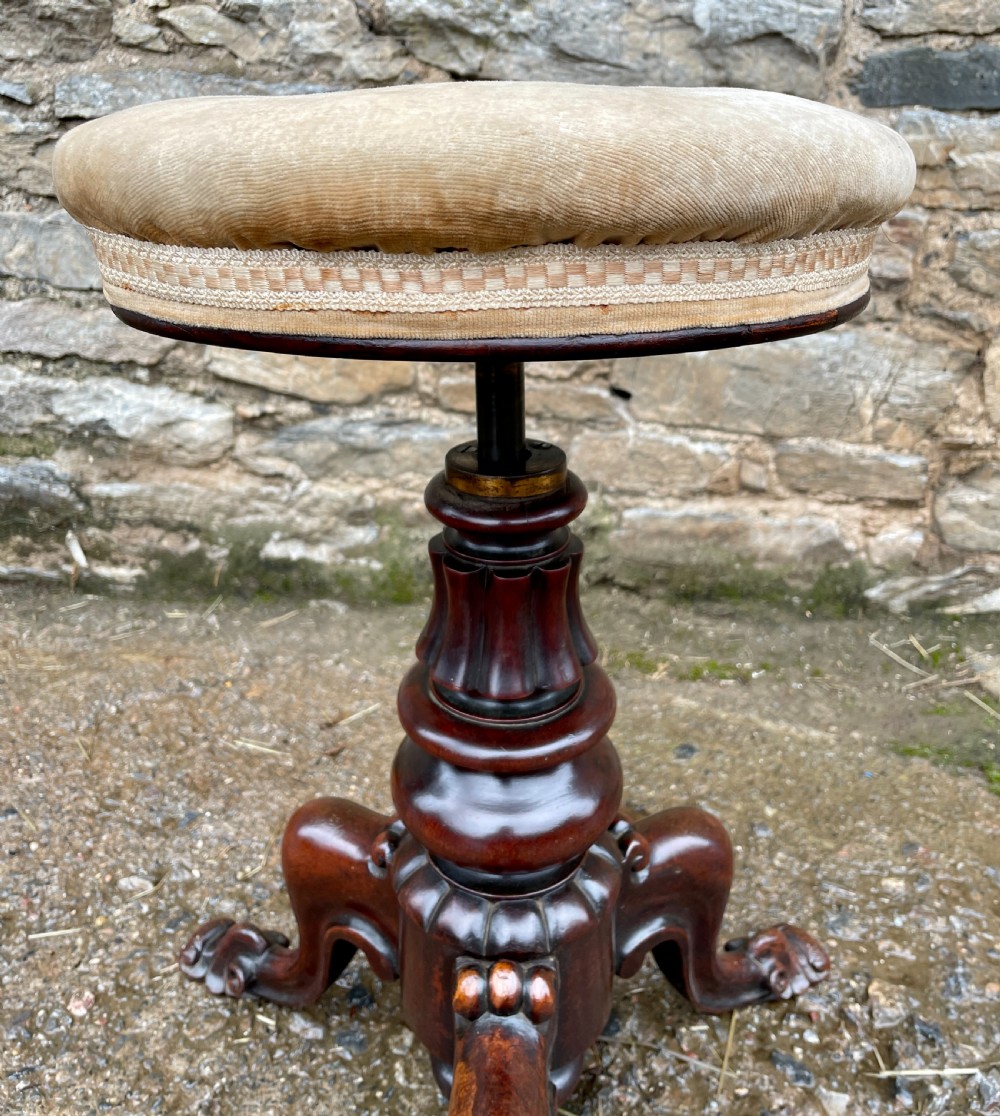 Victorian Mahogany Revolving Piano Stool View XIV