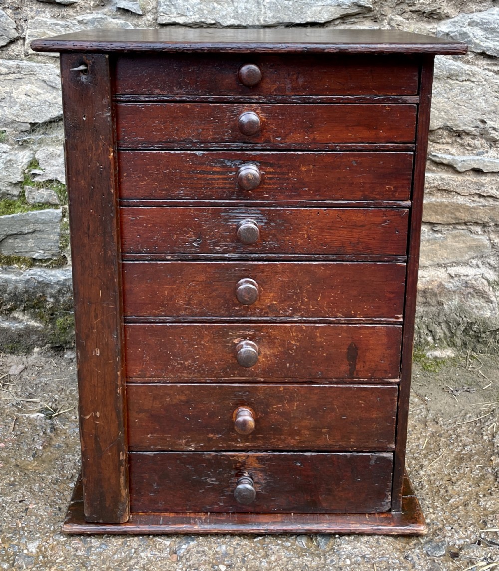 Antique Wellington Style Workshop Drawers
