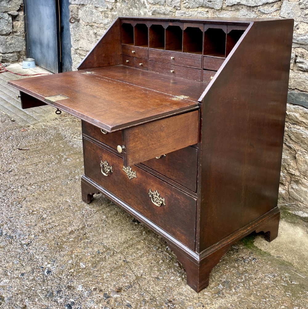 Small Georgian Oak Bureau View VIII