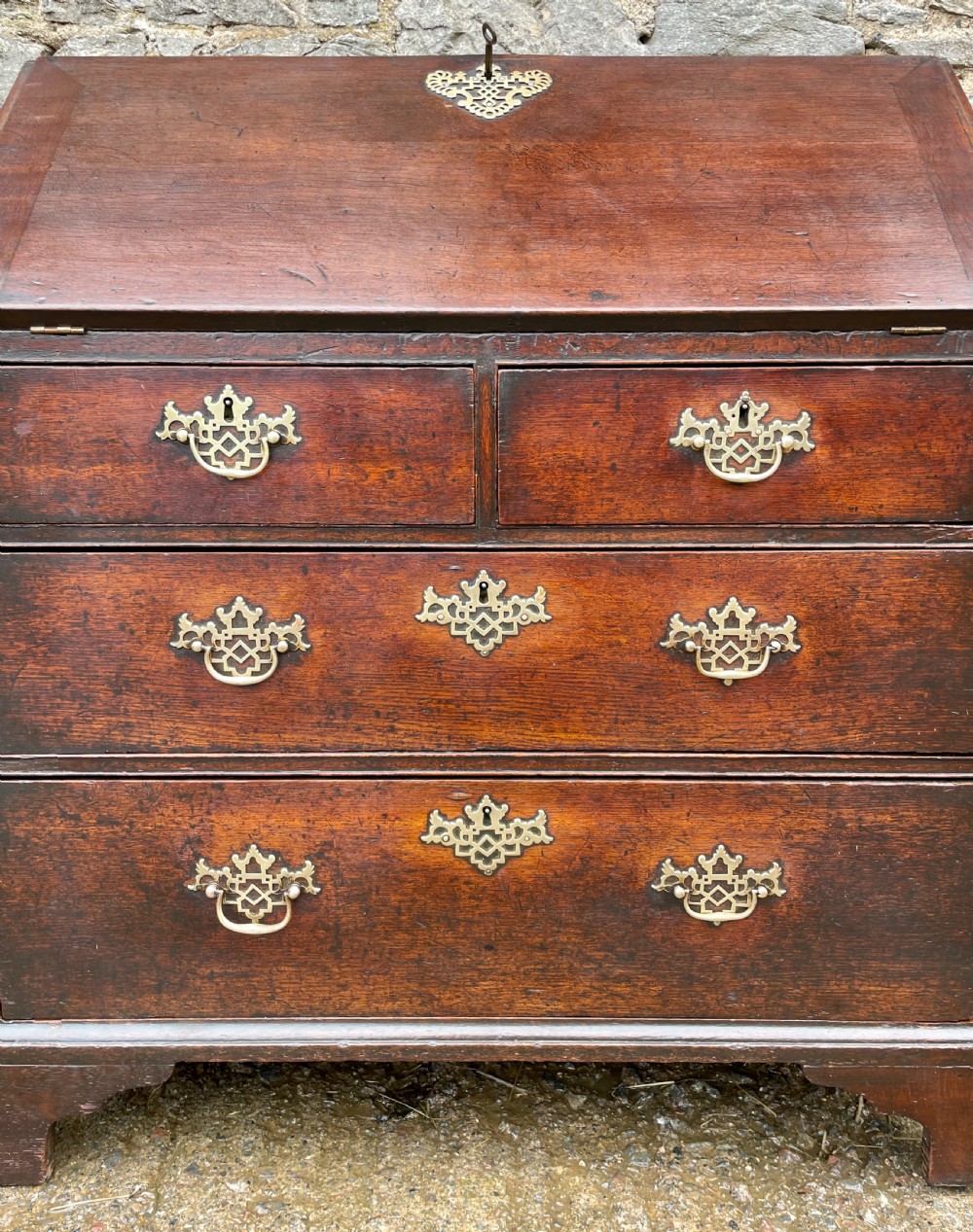 Small Georgian Oak Bureau View XII