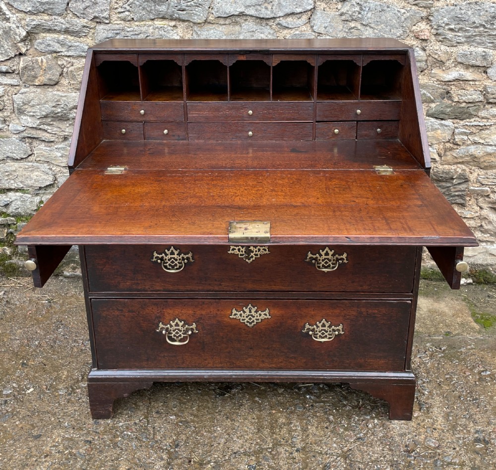 Small Georgian Oak Bureau View XVII