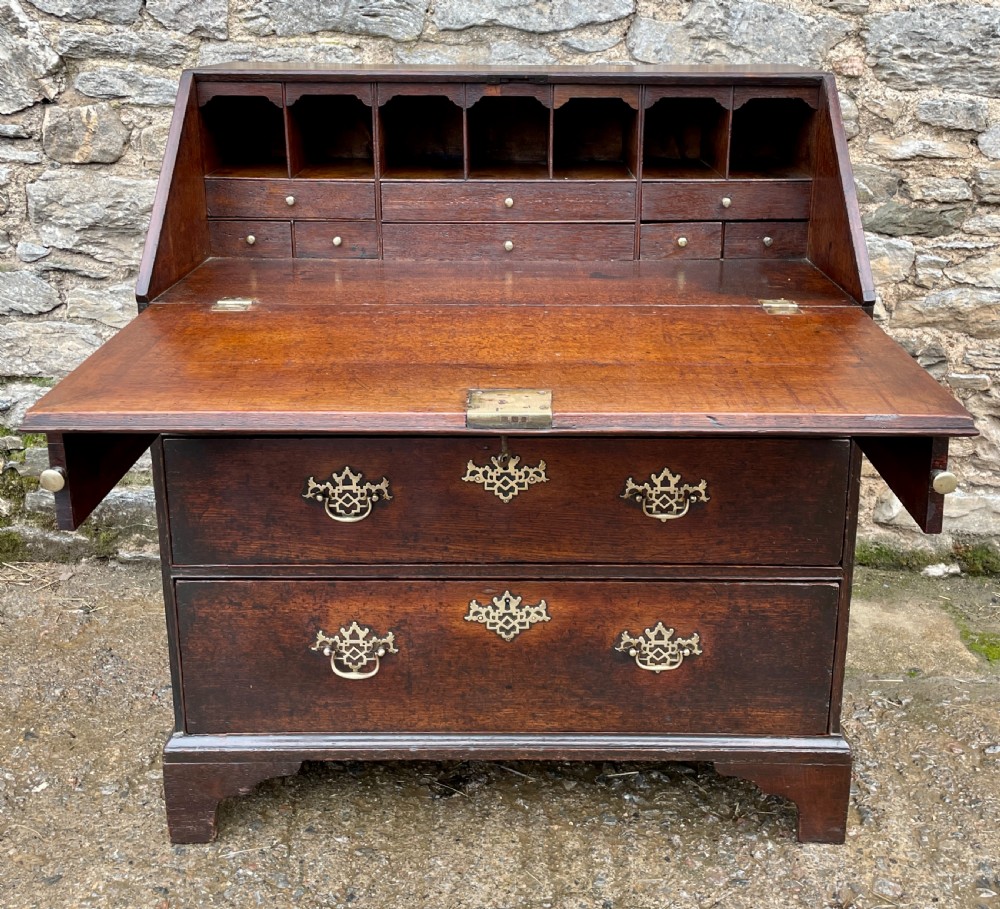 Small Georgian Oak Bureau View XVIII