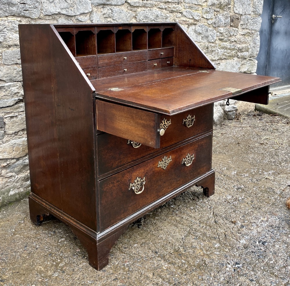 Small Georgian Oak Bureau View XXVI
