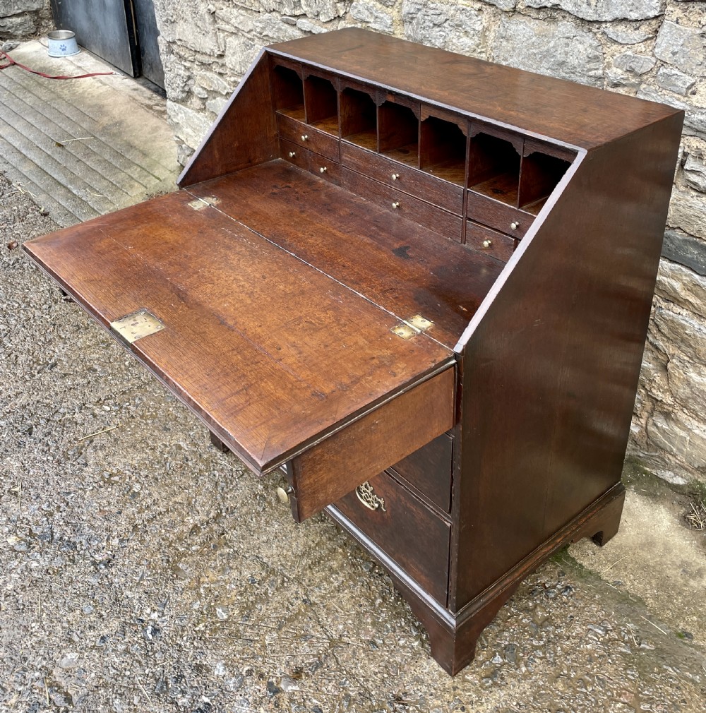 Small Georgian Oak Bureau View XXVII