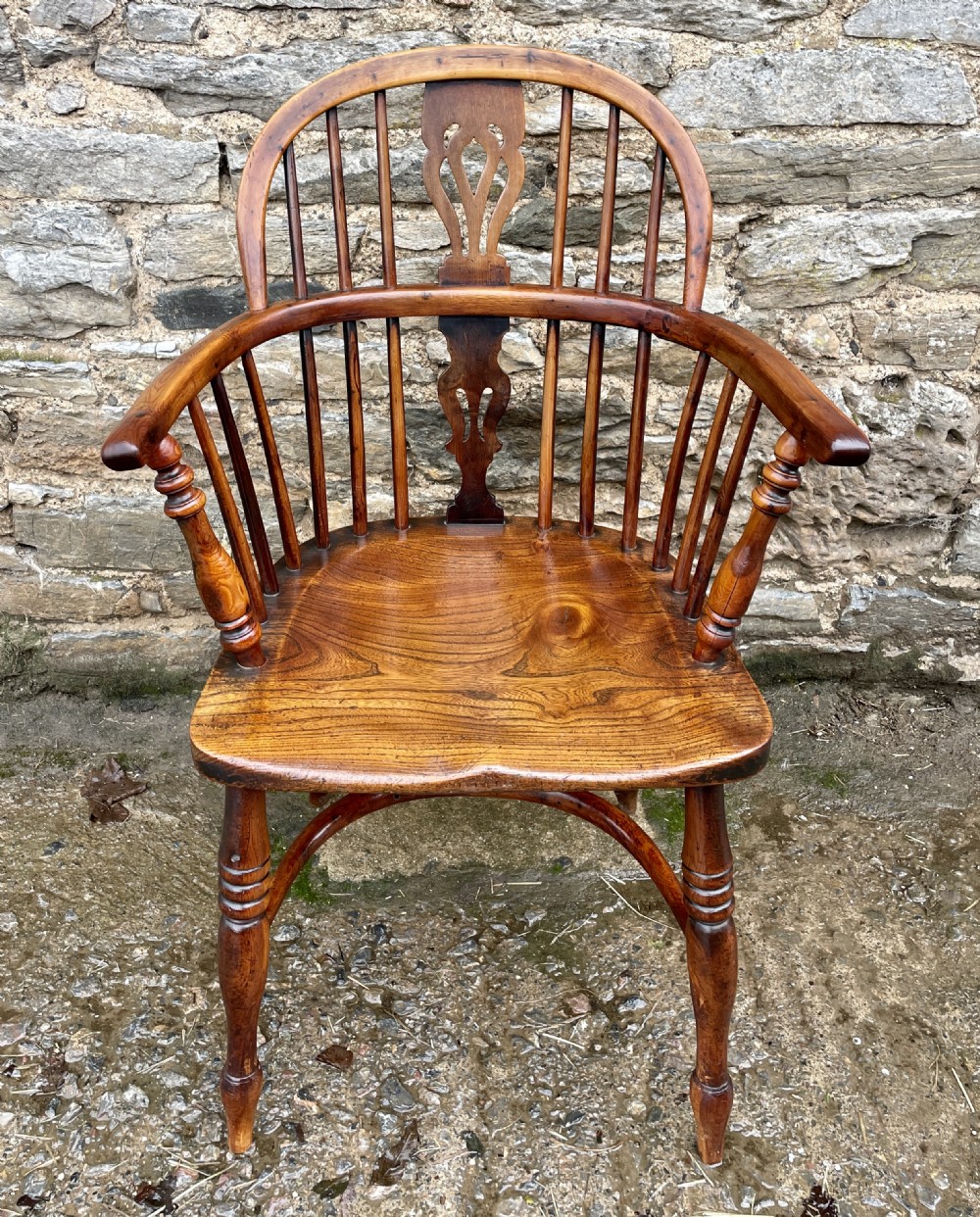 Antique Yew Wood and Elm Windsor Chair