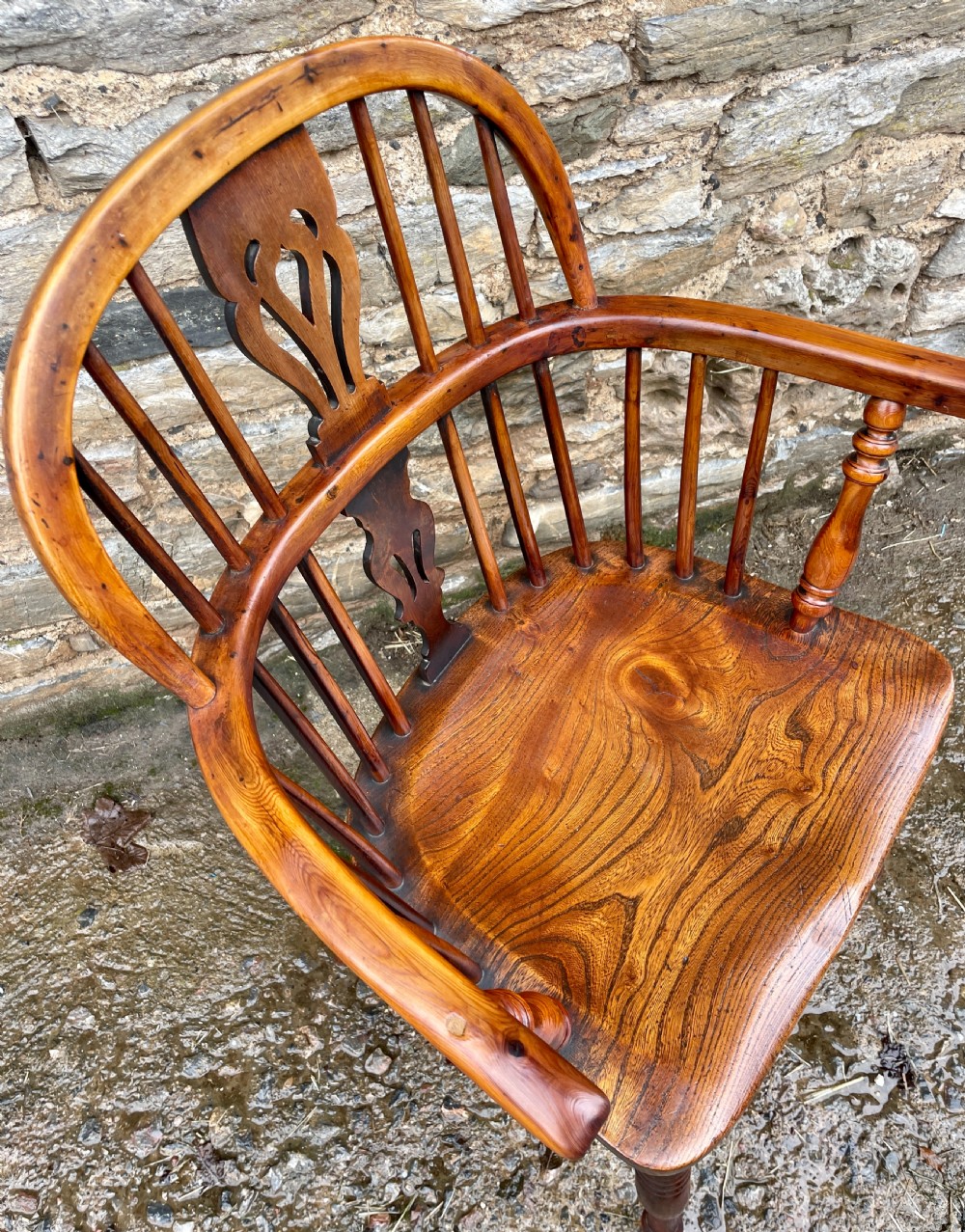 Antique Yew Wood and Elm Windsor Chair View VII