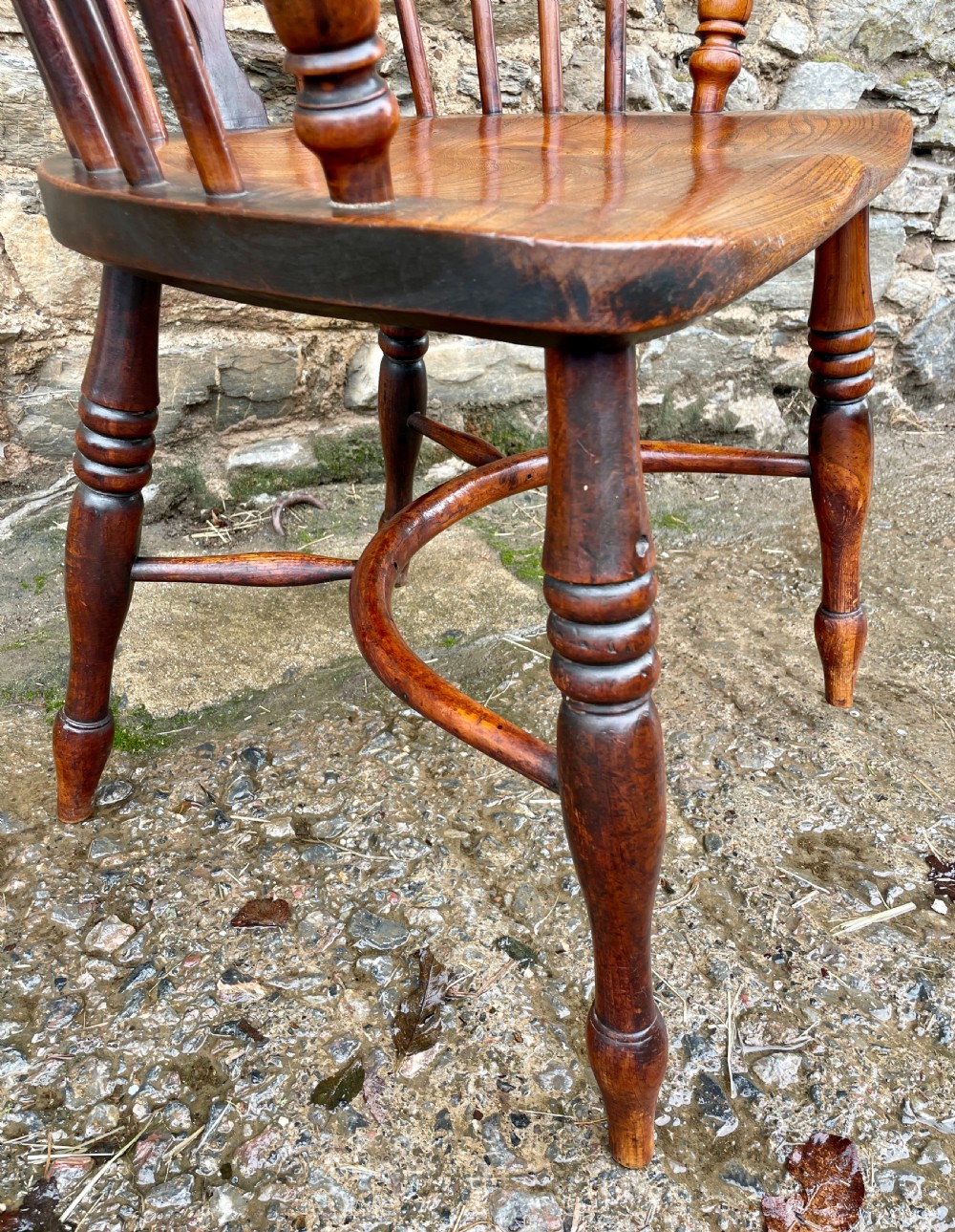 Antique Yew Wood and Elm Windsor Chair View VIII