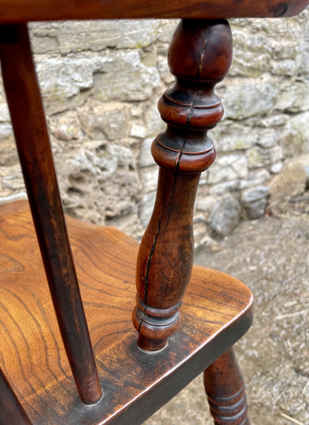 Antique Yew Wood and Elm Windsor Chair View XV