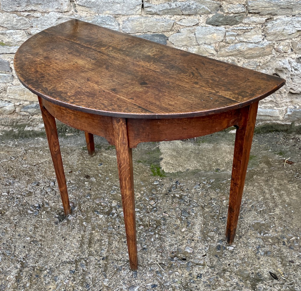 Georgian Oak Demi-Lune Table View V