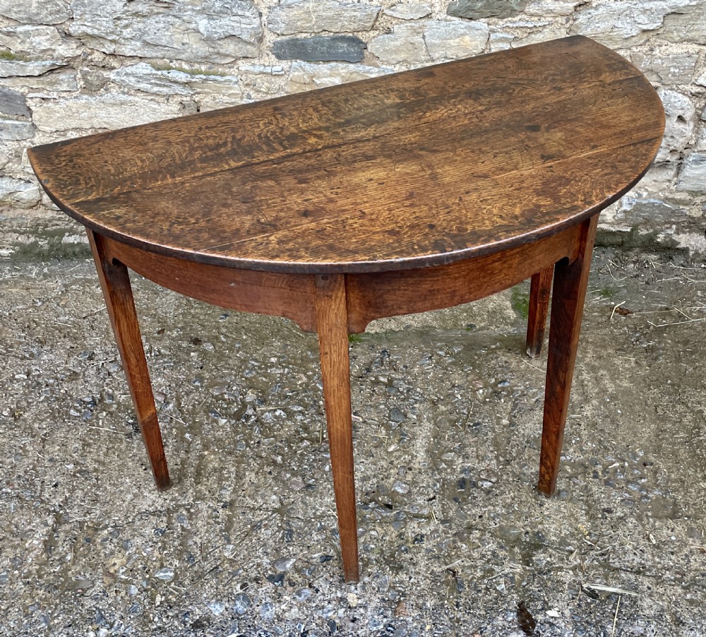 Georgian Oak Demi-Lune Table View VIII